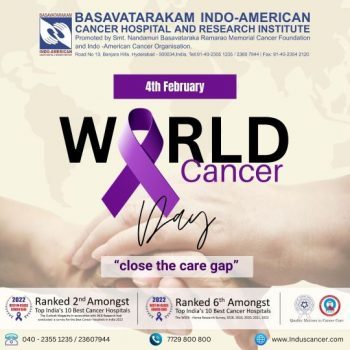 World cancer day Basavatarakam Cancer Hospital Indo American Hospital Hyderabad 4th February
